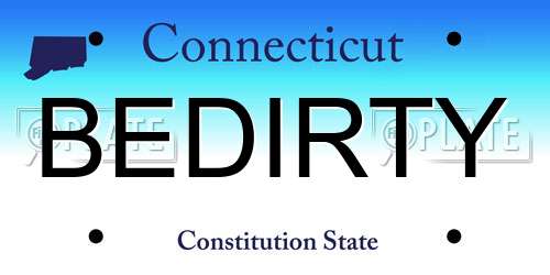 BEDIRTY Connecticut License Plate