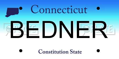 BEDNER Connecticut License Plate