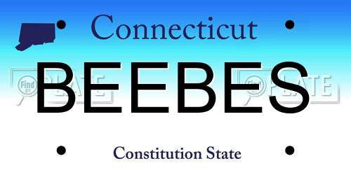 BEEBES Connecticut License Plate