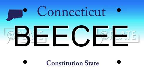 BEECEE Connecticut License Plate