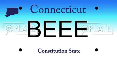 BEEE Connecticut License Plate