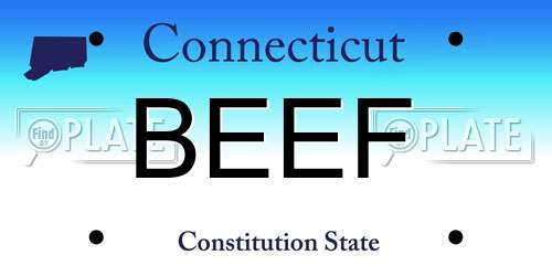 BEEF Connecticut License Plate