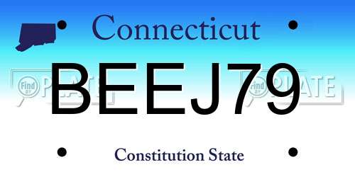 BEEJ79 Connecticut License Plate