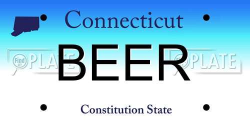 BEER Connecticut License Plate