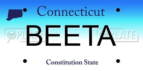 BEETA Connecticut License Plate
