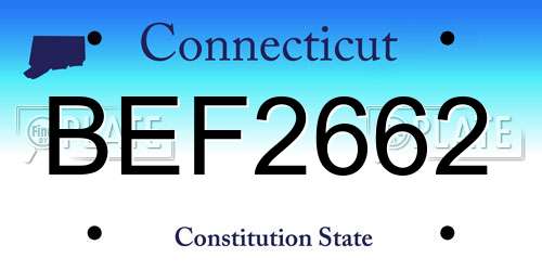 BEF2662 Connecticut License Plate