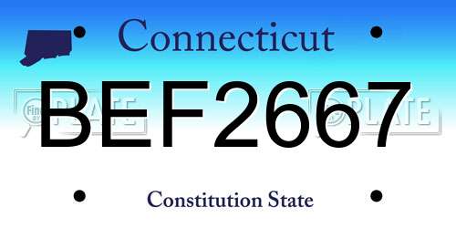 BEF2667 Connecticut License Plate