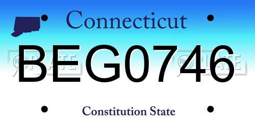 BEG0746 Connecticut License Plate