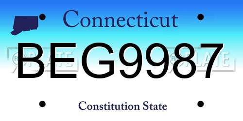 BEG9987 Connecticut License Plate