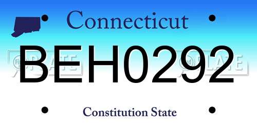 BEH0292 Connecticut License Plate