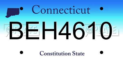 BEH4610 Connecticut License Plate