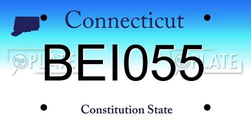 BEI055 Connecticut License Plate