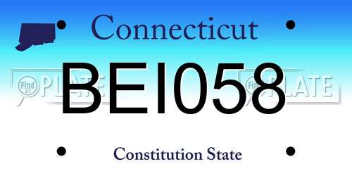 BEI058 Connecticut License Plate