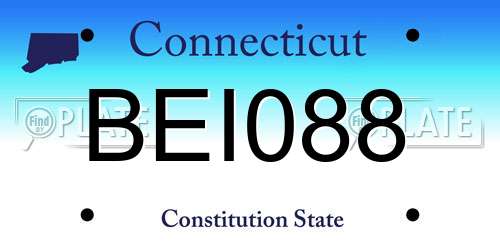 BEI088 Connecticut License Plate