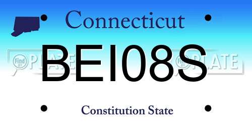 BEI08S Connecticut License Plate