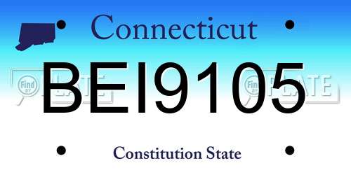 BEI9105 Connecticut License Plate