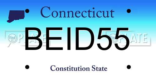BEID55 Connecticut License Plate