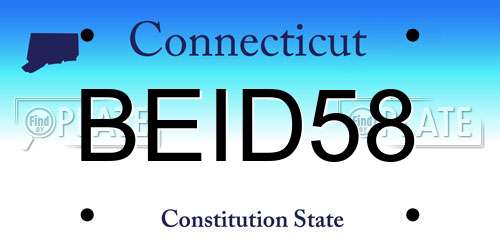 BEID58 Connecticut License Plate