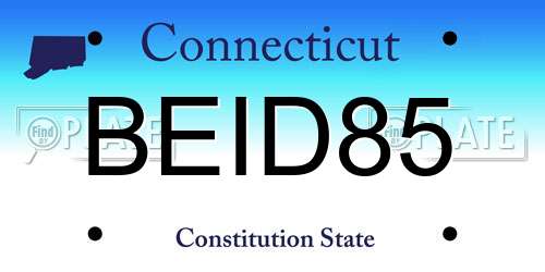 BEID85 Connecticut License Plate