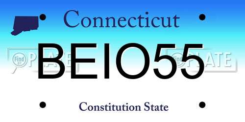 BEIO55 Connecticut License Plate