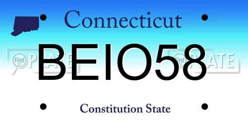 BEIO58 Connecticut License Plate