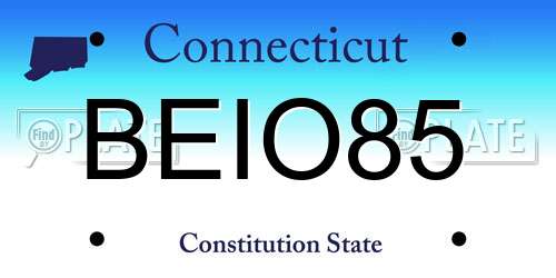 BEIO85 Connecticut License Plate