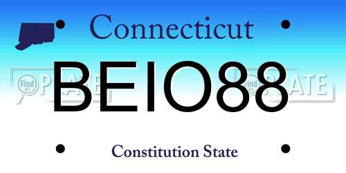 BEIO88 Connecticut License Plate