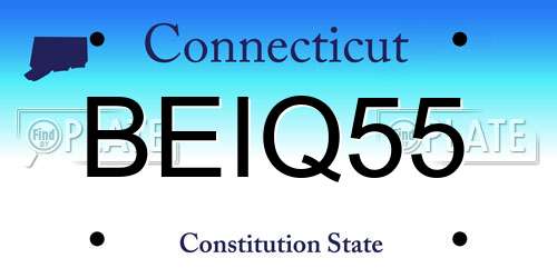 BEIQ55 Connecticut License Plate