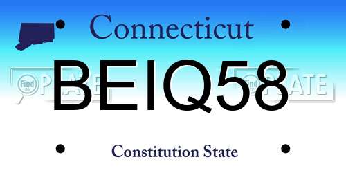BEIQ58 Connecticut License Plate