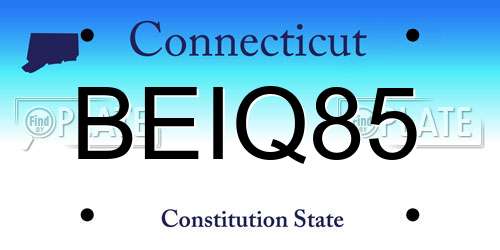 BEIQ85 Connecticut License Plate