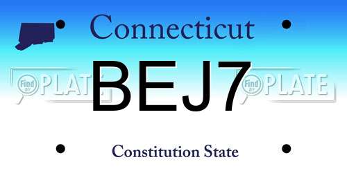 BEJ7 Connecticut License Plate