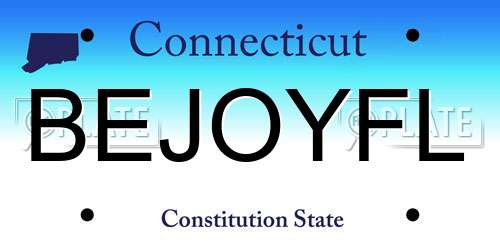 BEJOYFL Connecticut License Plate