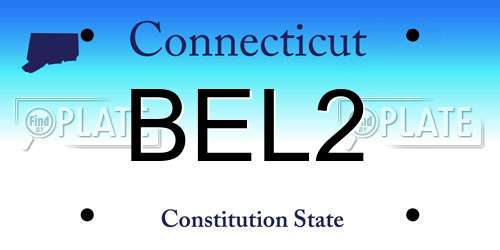 BEL2 Connecticut License Plate