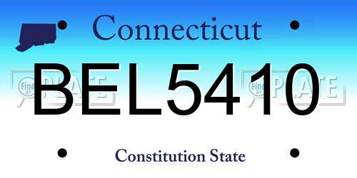 BEL5410 Connecticut License Plate