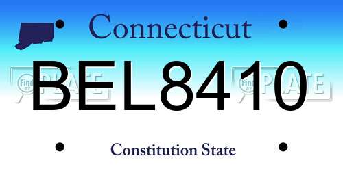 BEL8410 Connecticut License Plate