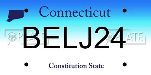 BELJ24 Connecticut License Plate