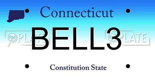 BELL3 Connecticut License Plate