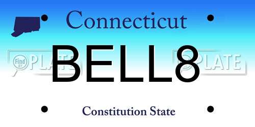 BELL8 Connecticut License Plate
