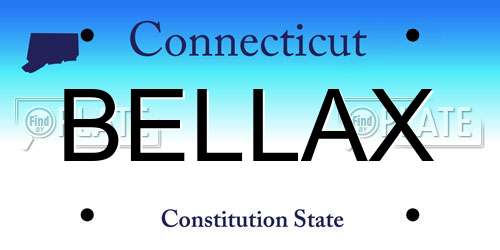 BELLAX Connecticut License Plate