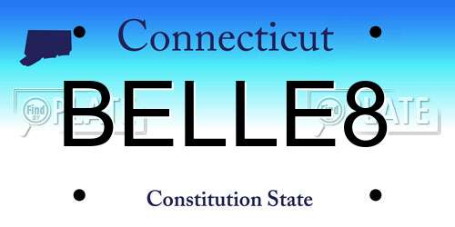 BELLE8 Connecticut License Plate