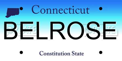 BELROSE Connecticut License Plate