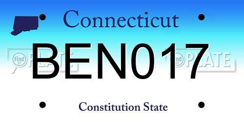 BEN017 Connecticut License Plate