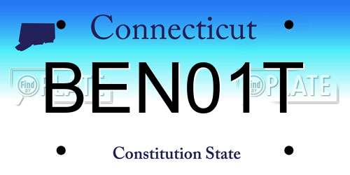 BEN01T Connecticut License Plate