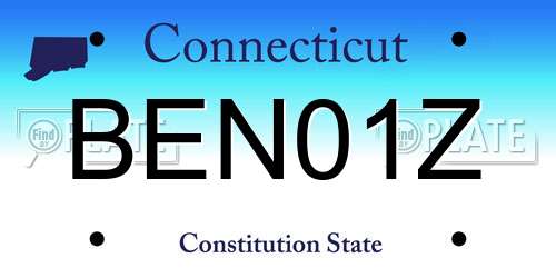 BEN01Z Connecticut License Plate