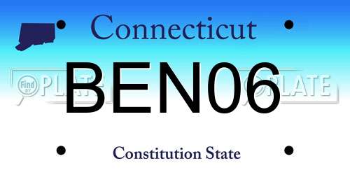 BEN06 Connecticut License Plate