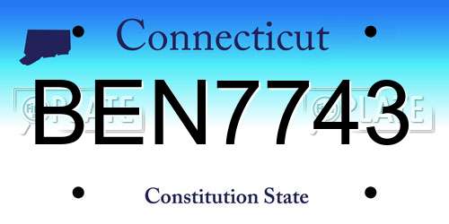 BEN7743 Connecticut License Plate