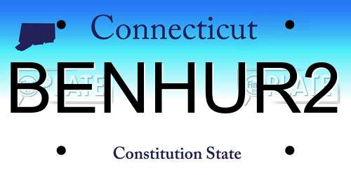 BENHUR2 Connecticut License Plate