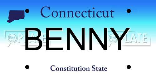 BENNY Connecticut License Plate