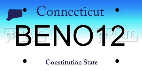 BENO12 Connecticut License Plate