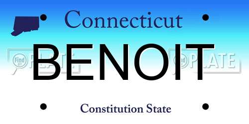 BENOIT Connecticut License Plate